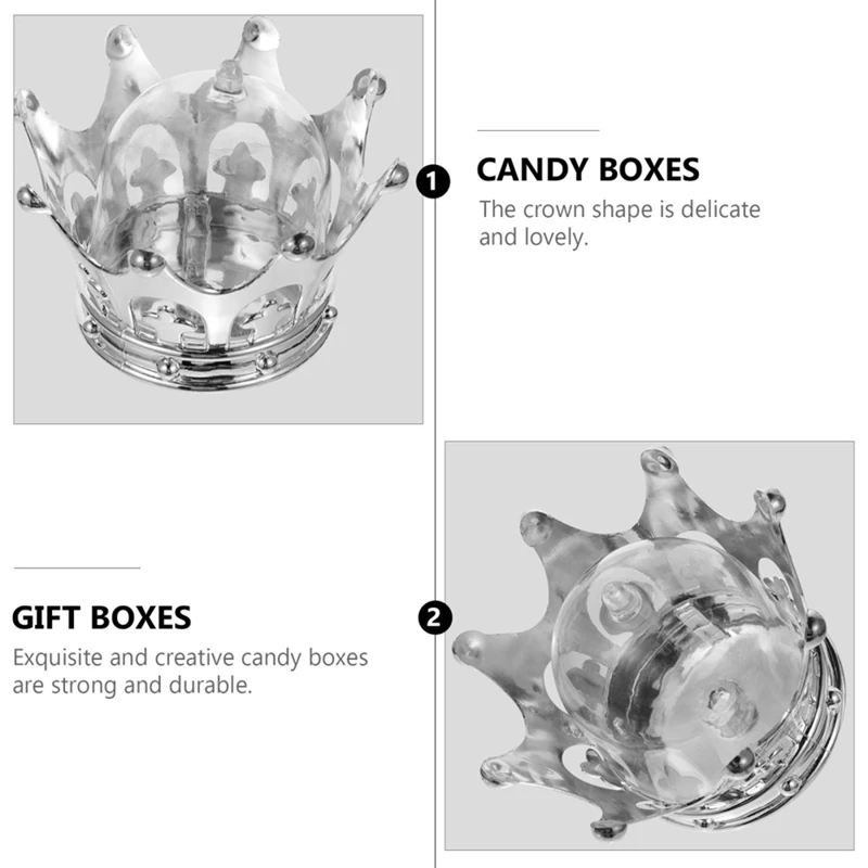 12Pcs Romantic Wedding Candy Box Hollowed Out Crown Candy Box Wedding Gift Candy Box