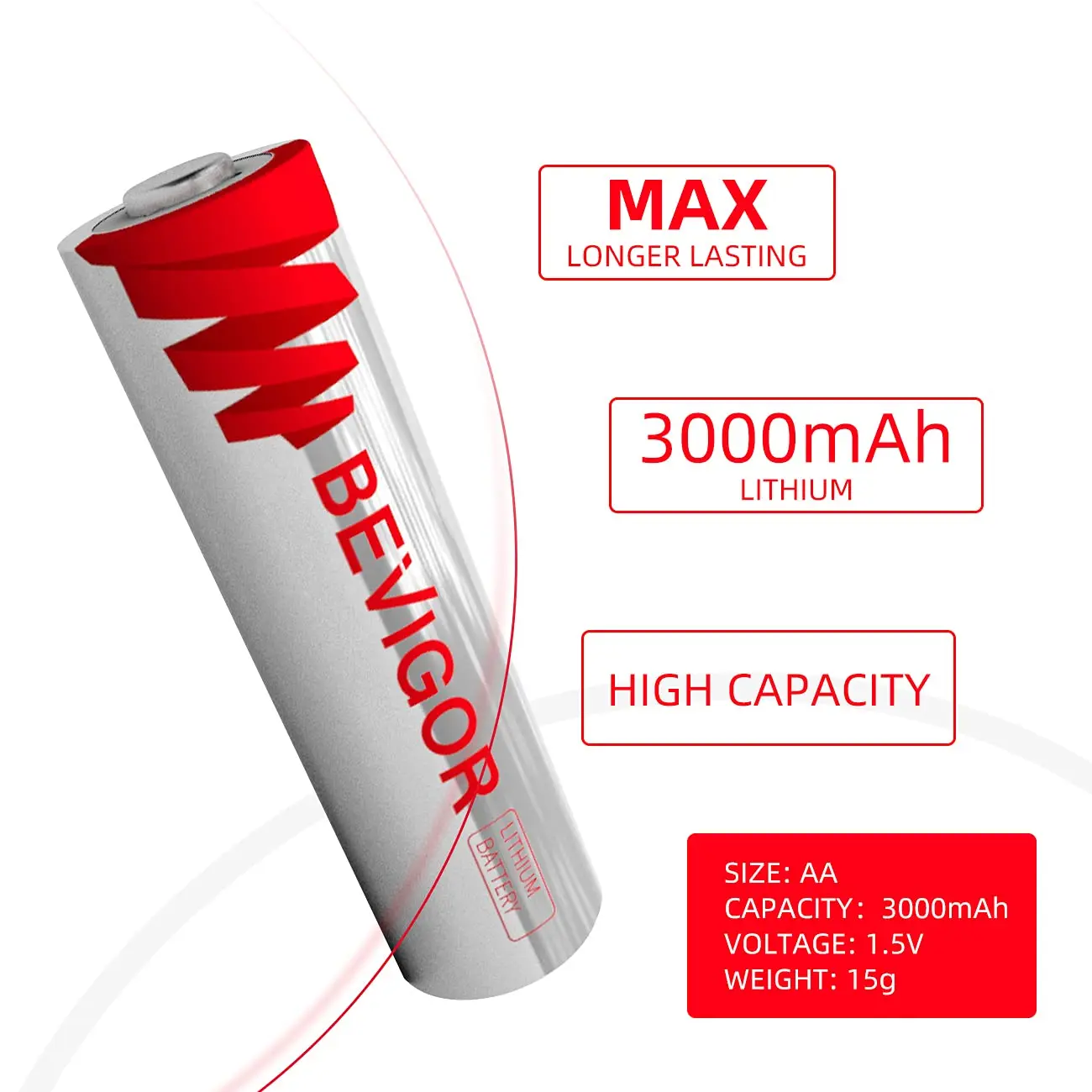 Imagem -02 - Bevigor 24 Bloco 1.5v 3000mah Bateria de Lítio Fr14505 Fr6 L91 Lifes2 aa Baterias de Lítio para Controle Remoto