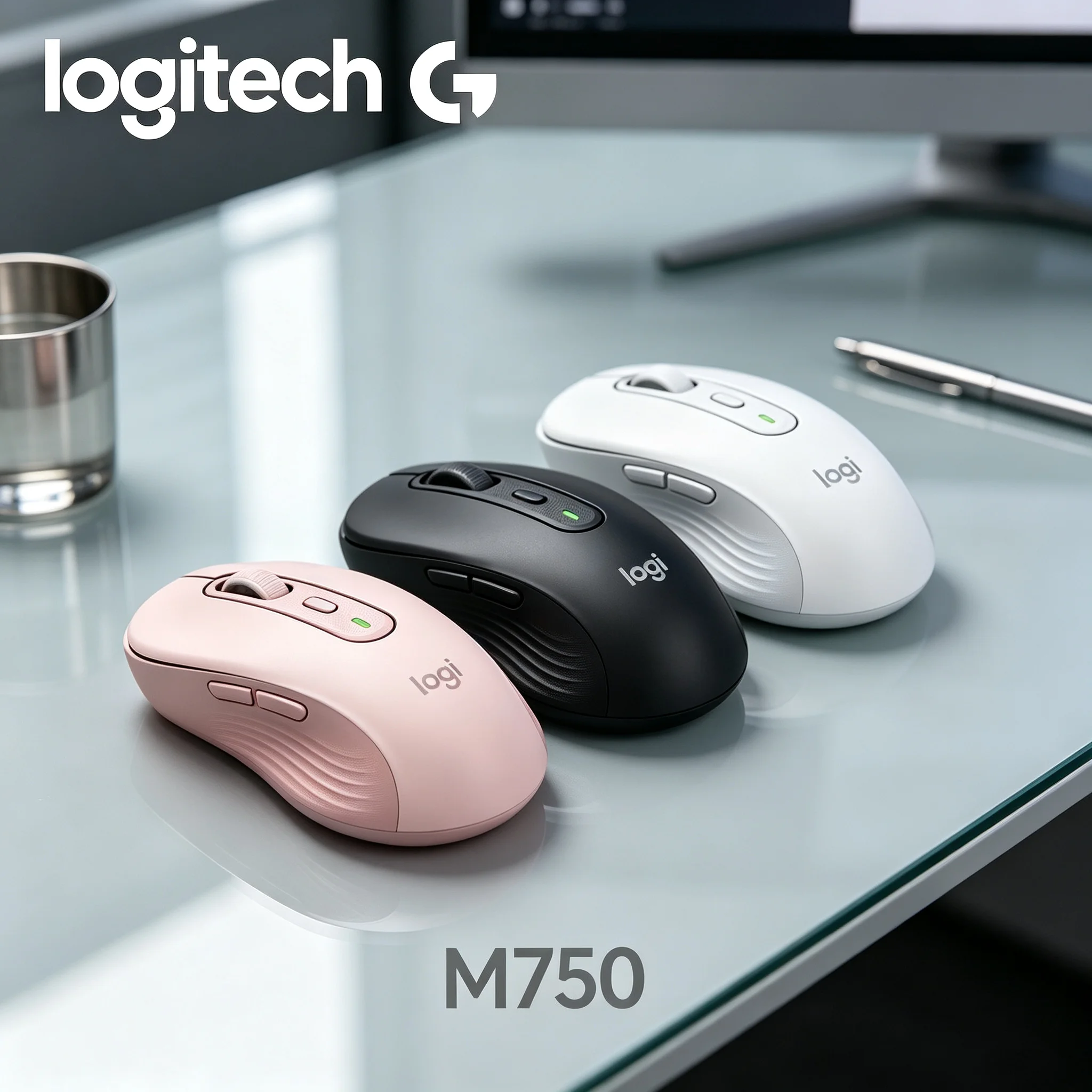 Logitech M750 Matte Anti‑Fingerprint Wireless Mice Keep Clean For Intense CS Gaming And Formal Contract Business Office Use