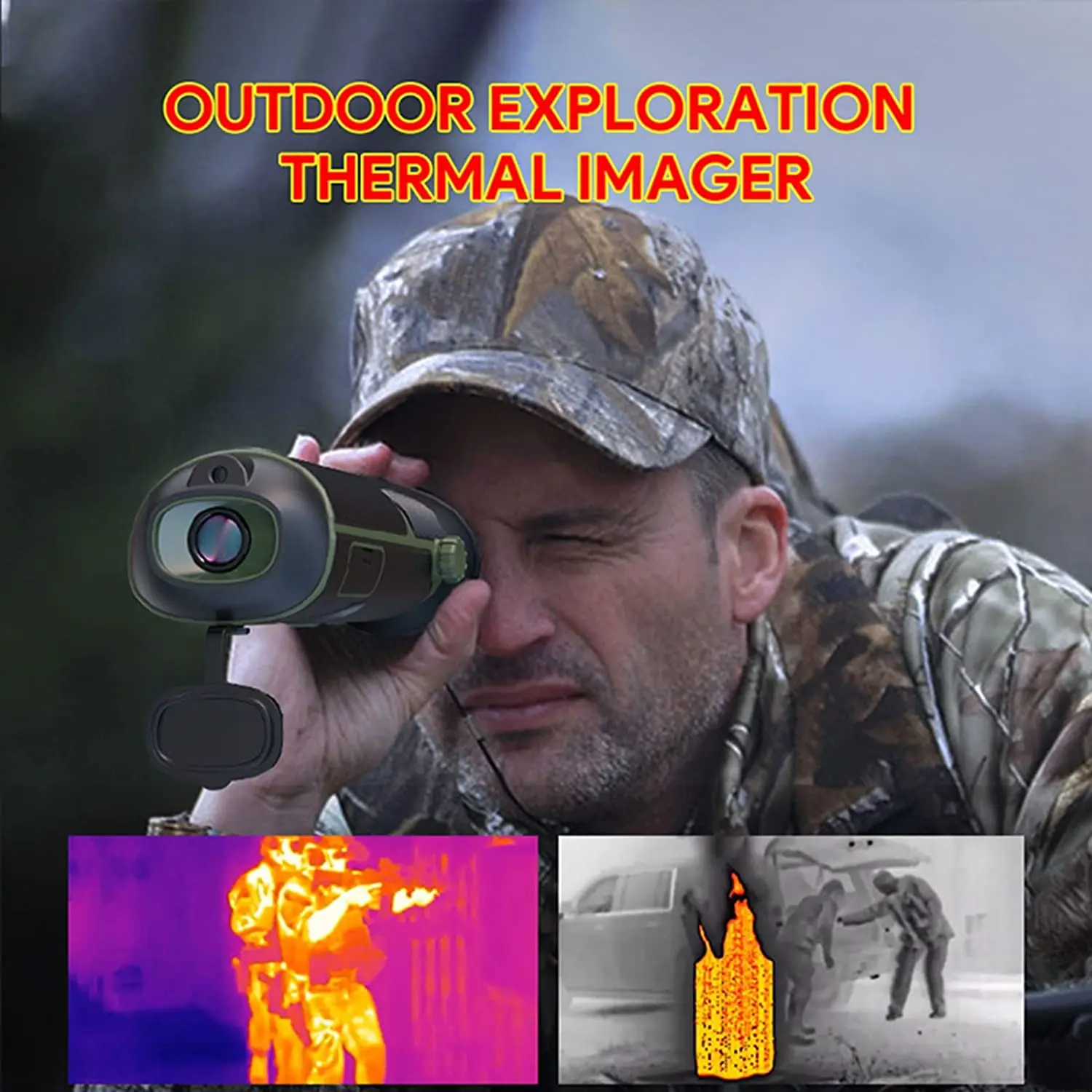 Digital Heat Infrared Night Vision Telescope 256x192 Thermal Imaging Monocular Optic Spotting Scope for Night Hunting Camping