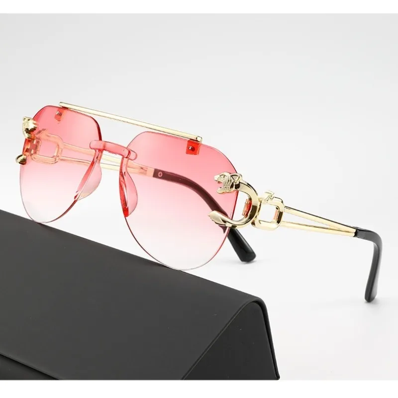 Gradient Punk Sonnenbrille UV400 Rahmenlose Brillen Vintage Sonnenbrille für Damen Herren