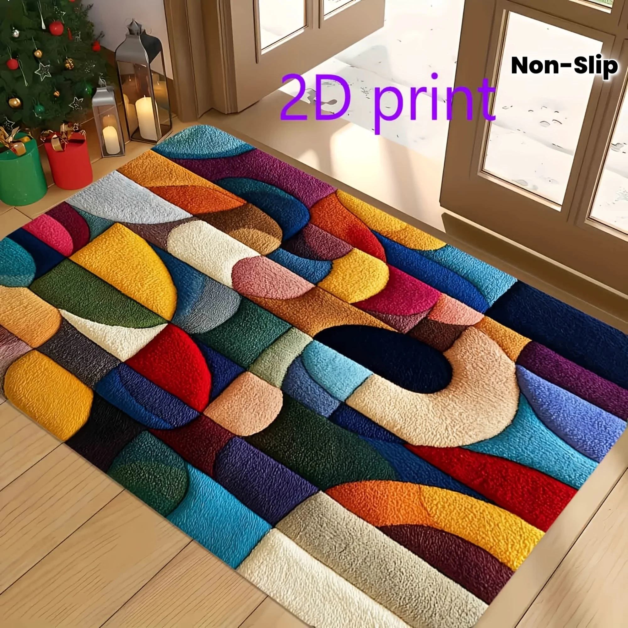 VIKAMA 3D Color Block Visual D - Printed Rug Abstract recension och pris