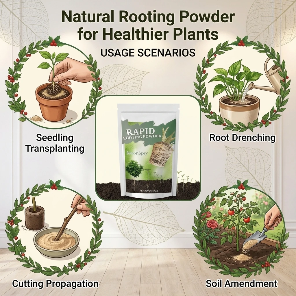Rooting Hormone Powder Fast-Acting Plant Root Stimulator for Home Gardening Potted Plants Seedlings Organic Bio-Stimulant