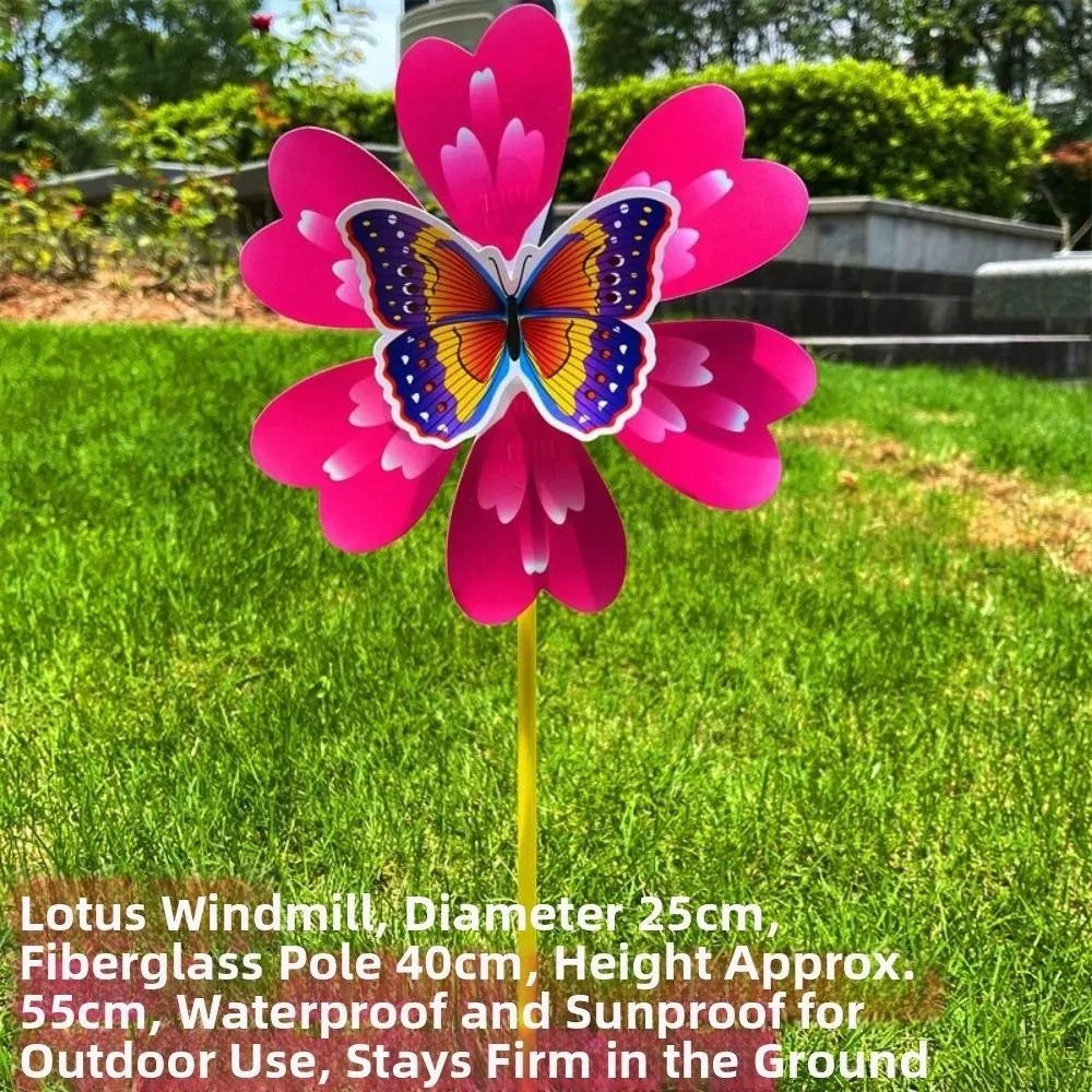 Multistyles Bloem Vlinder Windmolen PVC Kleurrijk Staand Gazon Bloem Pinwheel Diameter 25cm Grote Draaitafel Windmolen