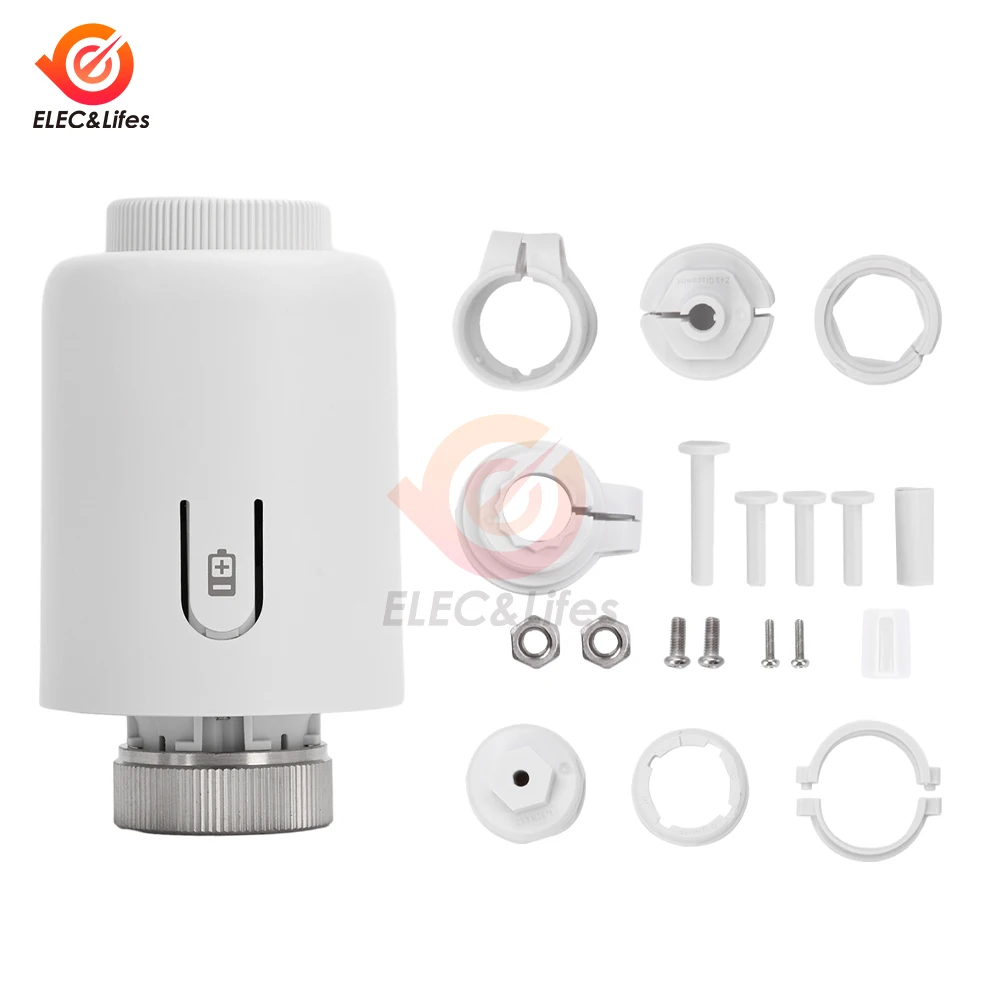 Tuya ZigBee 3.0 Thermostat Radiator Actuator,Smart TRV Thermostatic Valve Temperature Controller Support Alexa Google Home