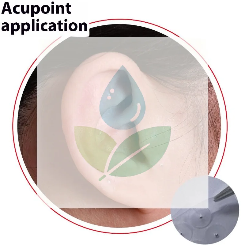 100Pcs Ear Bead Patch Auriculotherapy Breathable Acupressure Ear Press Bead Patch Sticker Acupressure Bead Patch