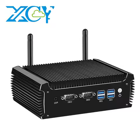 Fanless Industrial Mini PC Intel Core 6th 7th 8th CPUs 2x COM RS232 RS485 2x GbE Win10/11 Linux 4G SIM WiFi GPIO TPM Expansion