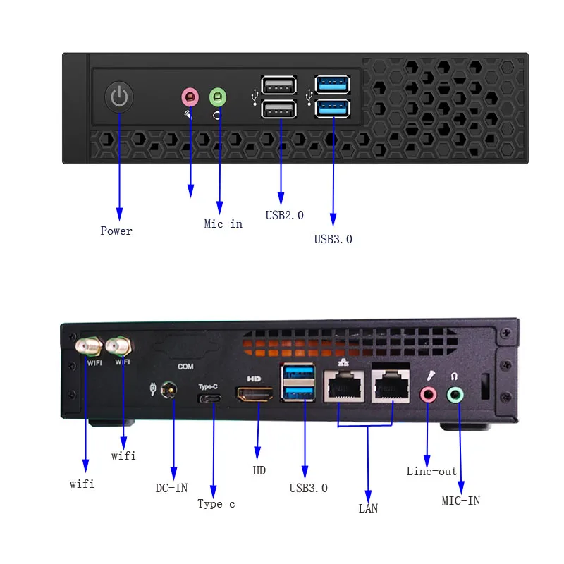 I9-9880H الألعاب الأساسية I7 مع جهاز كمبيوتر صغير Lan مزدوج Win10 Sata M2 Nvme Minipc 4k عرض المنتج كمبيوتر سطح المكتب