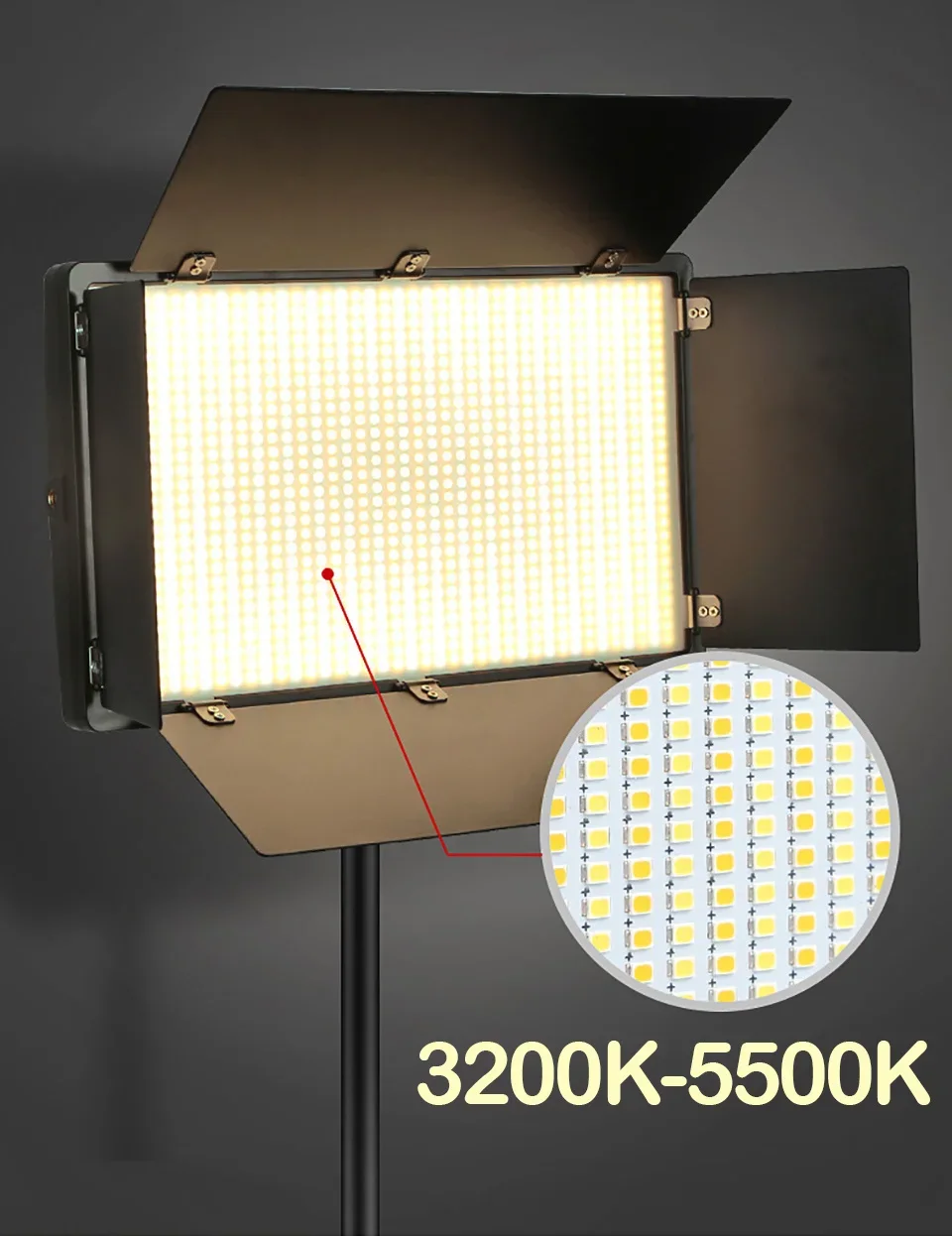 Led-600 Led Licht Professionele Fotografie Licht Dimbaar 3200-5600K Voor Studio Live Stream Make-Up Foto Live Fotografie