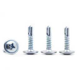 50pcs M4.2 Zinc Plated Large Flat Head Self Tapping Screws Drilling Tail Screw