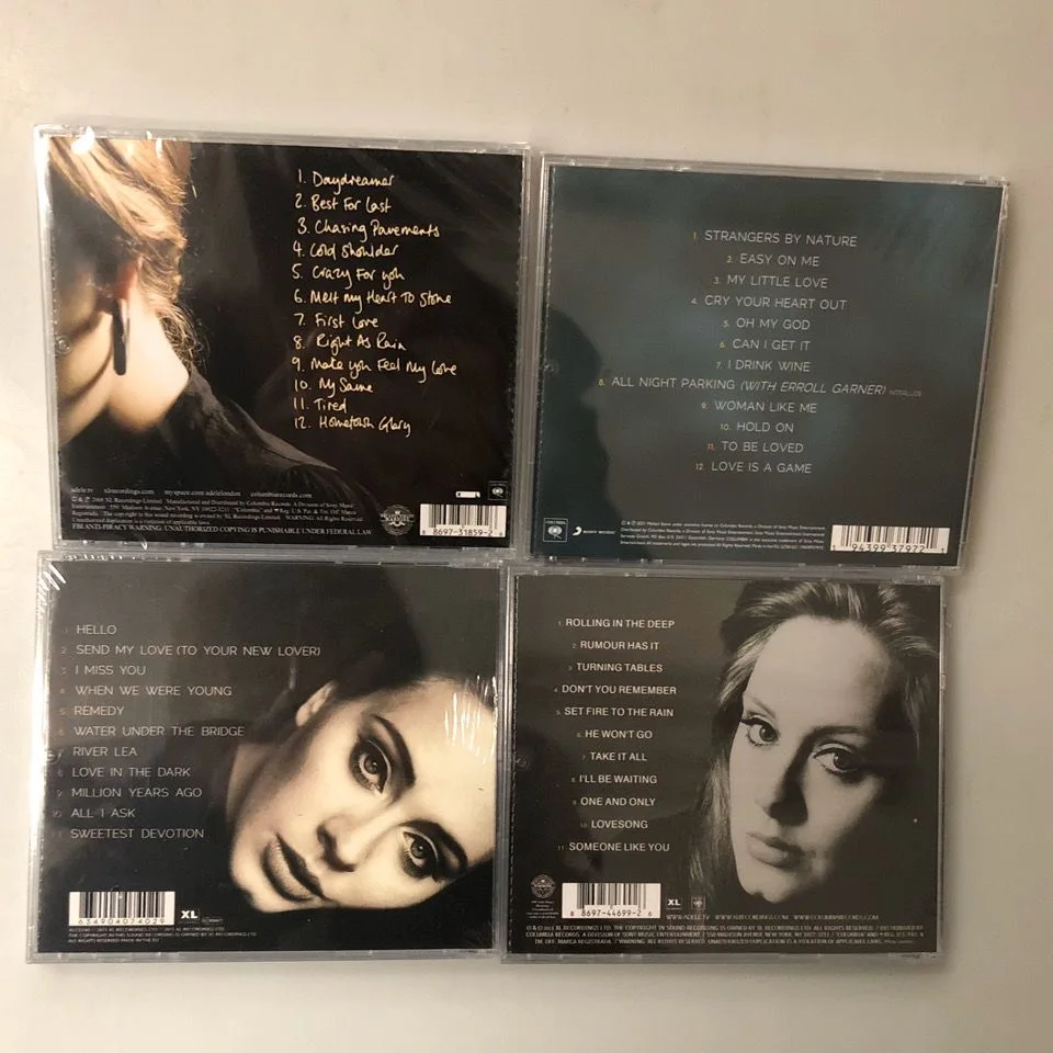 Classic Adele Adkins Music CD 19 21 25 30 Album 4Pcs Compact Disc Cosplay Walkman Car CD Player Soundtrack Box Collection Gifts