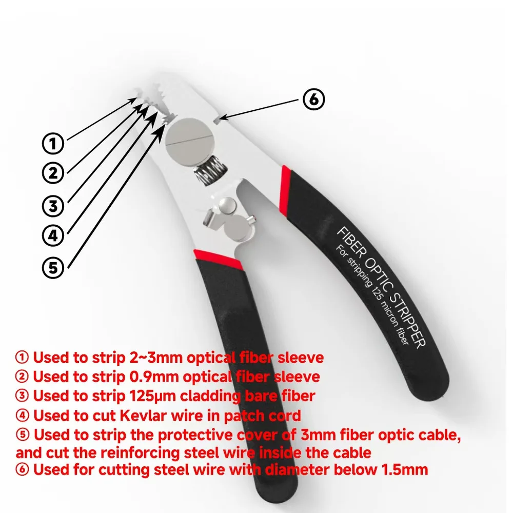 Multifunctional Stainless Steel Fiber Optic Stripper – Wiping Stripping Tool For Bare Fiber Drop Cable And Kevlar Tool