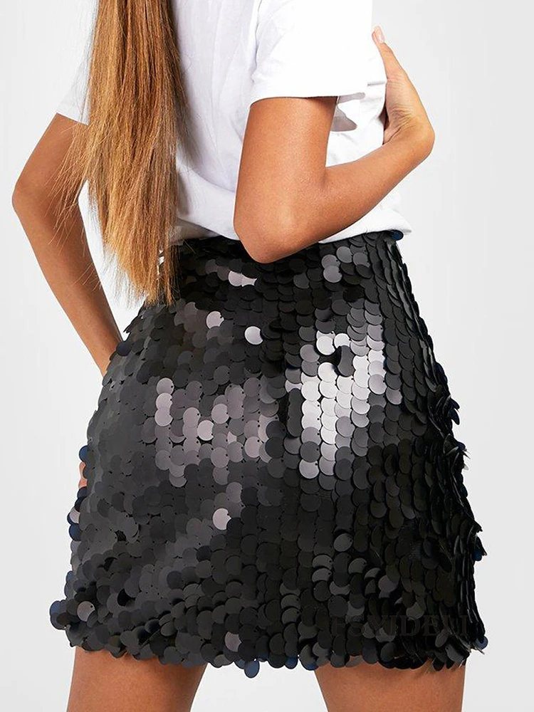 Sexy Women's Sequin Mini Skirt Glitter Skirt Belly Dance Short Skirt Clubwear Festival Concert Dance Fringe Hip Bodycon Skirt