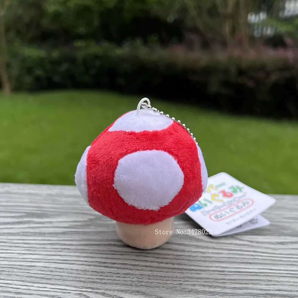 7cm Plüsch Niedliche Kröten-Pilz-Figur Rot Blau Stofftier Schlüsselanhänger Weiche Puppe – Detail 7