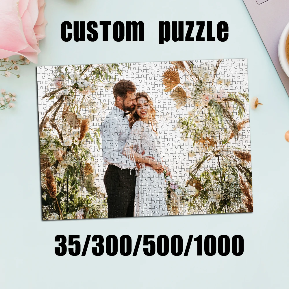 35/300/500/1000 Stück personalisiertes individuelles Foto, Hochzeitsfotos, Puzzle, individuelles Fotoporträt, Gemälde, handgefertigtes Geburtstagsgeschenk