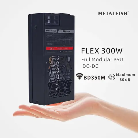 METALFISH Flex 300W Full Modular Power Supply Flex-ATX 1U PSU For ITX Mini PC POS NAS GPU Dock 220-240V