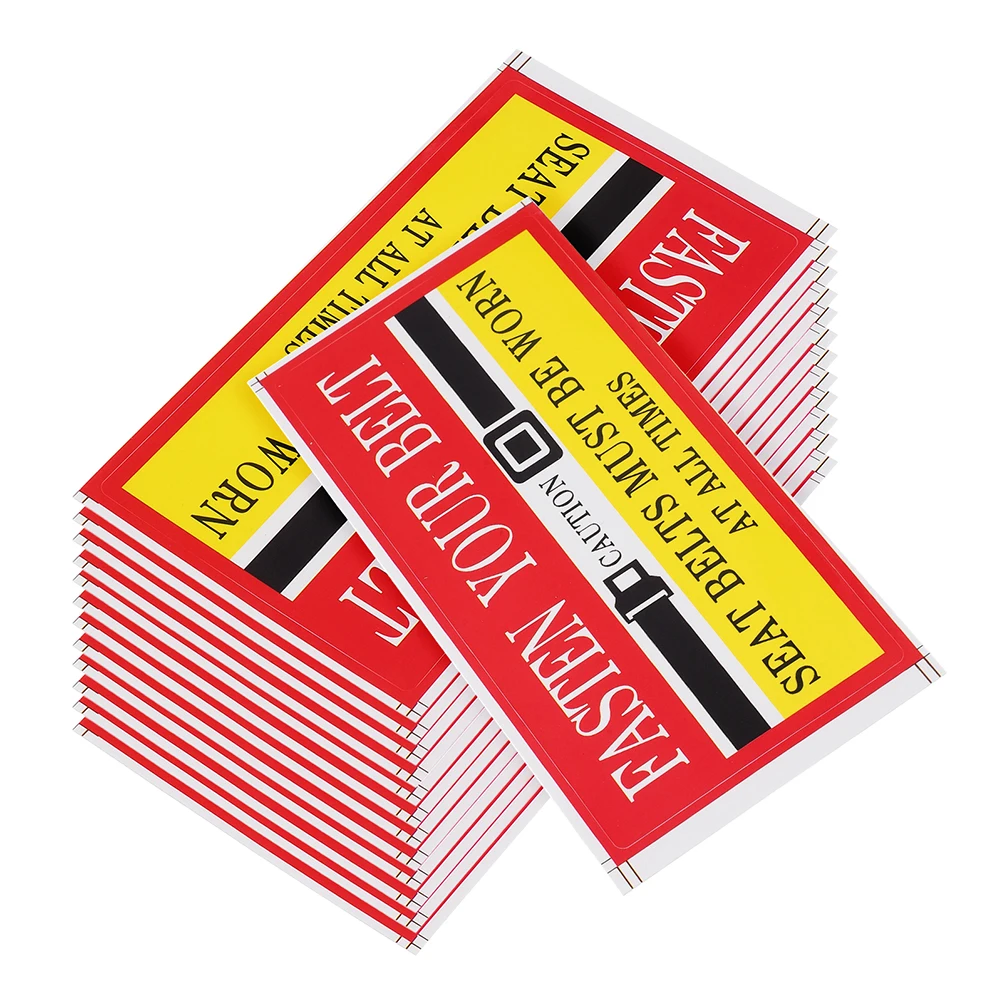 72 Sheets Safety Belt Stickers Copper Reminder Signs for Car Clear Visibility Vehicle Decals Warning Labels