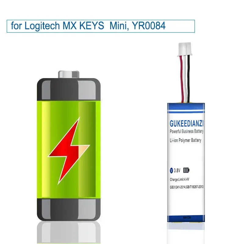 533-000200 1700mAh High Capacity Wireless Keyboard Battery For Logitech MX KEYS Mini YR0084 920-010514 Keyboard
