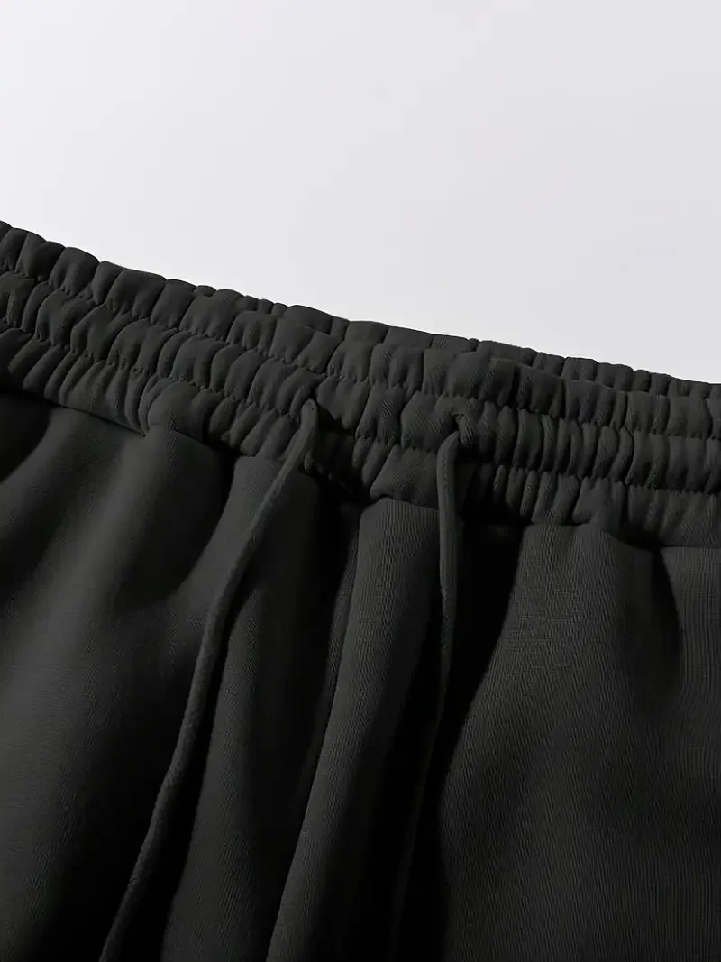 Dames heren Katoenen rechte broek Zwaargewicht broek Casual herfst-winterfleece Oversized broek met wijde pijpen en handtekening