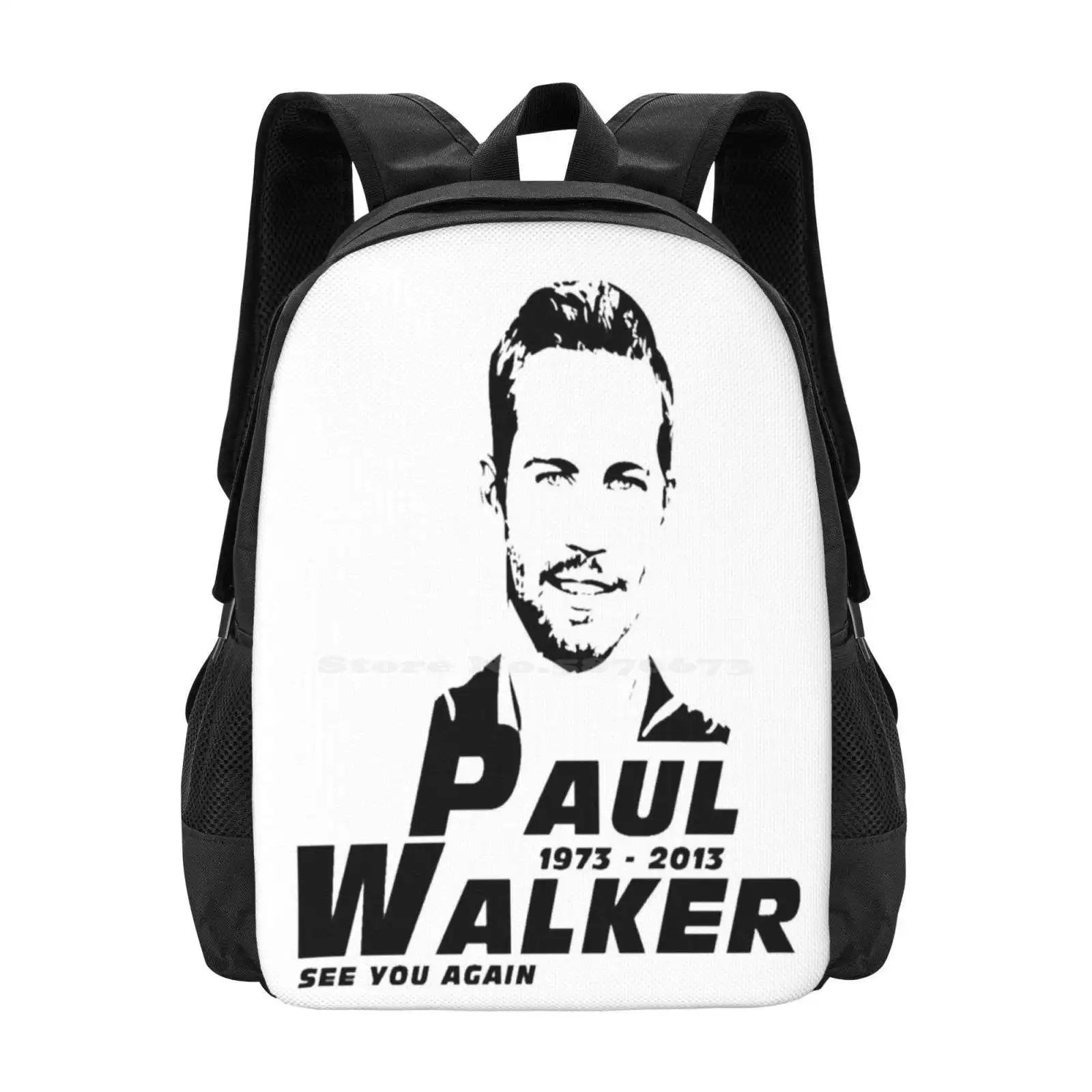 Paul Walker School Bags For Teenage Girls Laptop Travel Bags Fast 9 Fastandfurious Fast And Furious Rip Paul Walker Brian