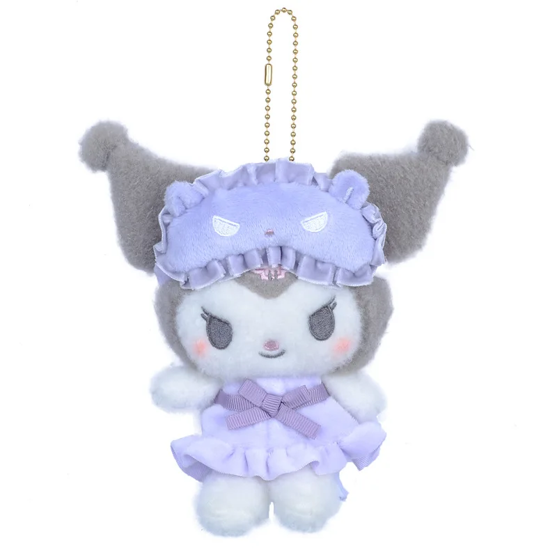 14 cm/5,51 Zoll Plüsch-Schlüsselanhänger Cartoon-Anhänger Cinnamoroll Kuromi Melody Kawaii Augenmaske Pyjamas Niedliches Spielzeug Peripheriegeräte Weihnachtsgeschenk