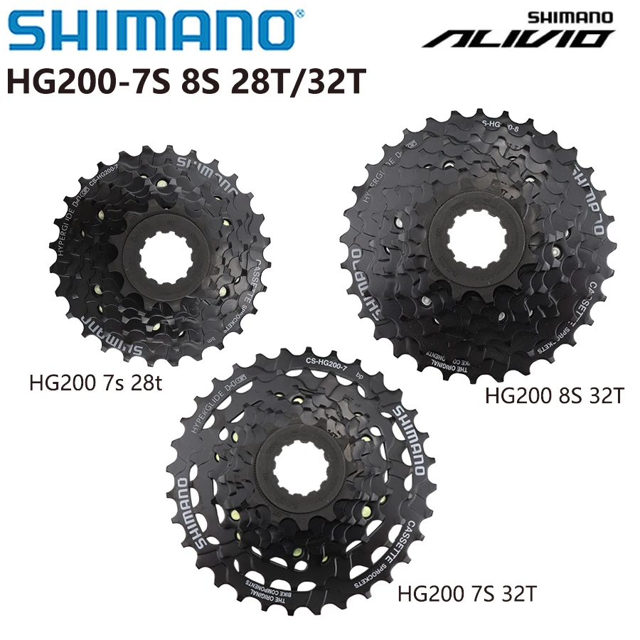 Shimano CS HG200 7S 8S 9S MTB volante de bicicleta de montaña 7 velocidades 8 velocidades 9 velocidades casete 12-32T 12-28T piezas de bicicleta