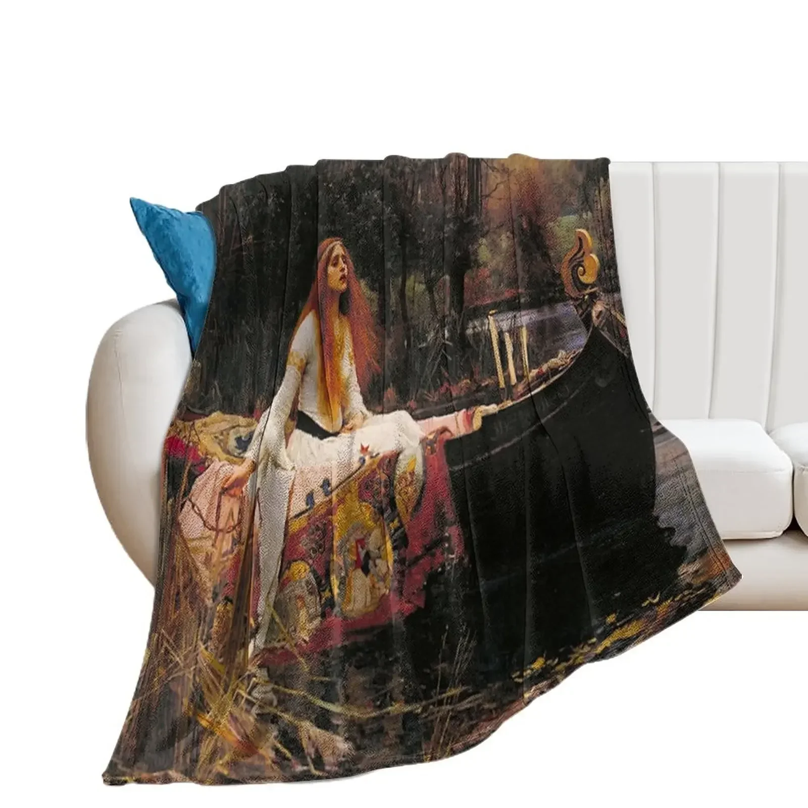 THE LADY OF SHALLOT - WATERHOUSE Throw Blanket Sofa Soft Plush Plaid Bed covers Luxury Designer Blankets