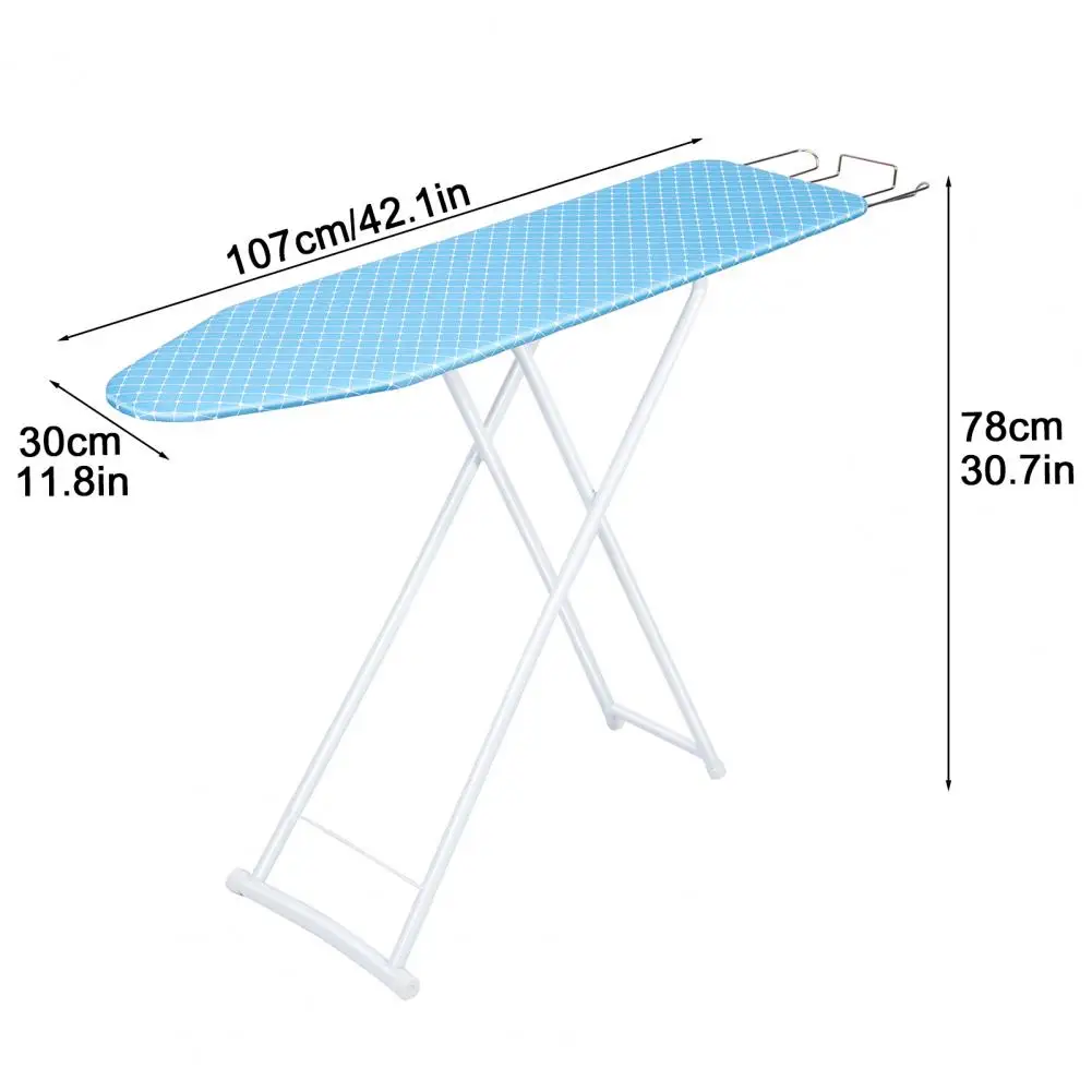 Tabla de planchar plegable de tamaño completo, tabla de planchar doméstica plegable de 4 patas, tabla de planchar extendida exterior con cubierta resistente al calor