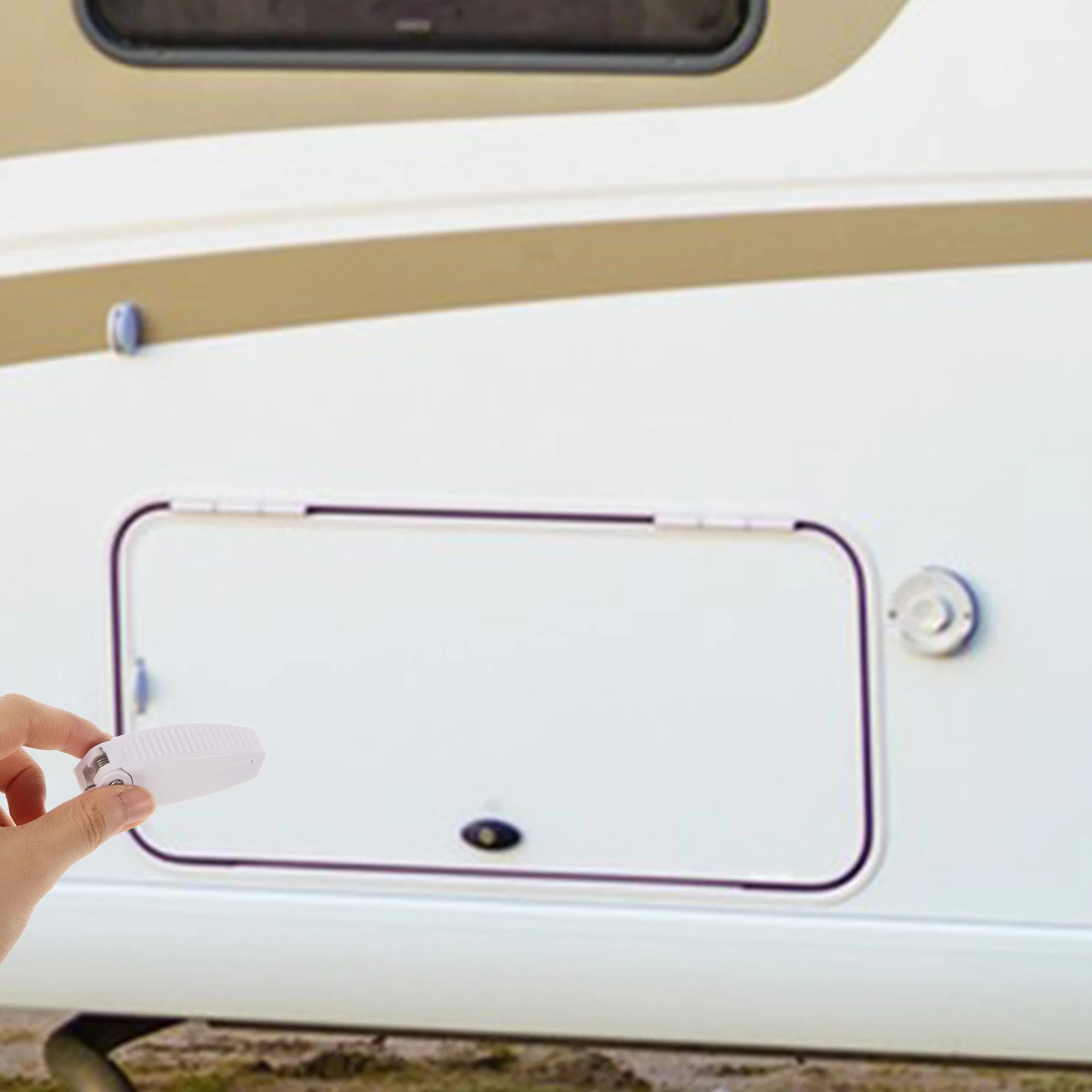 

Rv Baggage Door Catch Clips Holder Bracket for Camper Trailer Motorhome Stainless Steel ABS Durability Installation