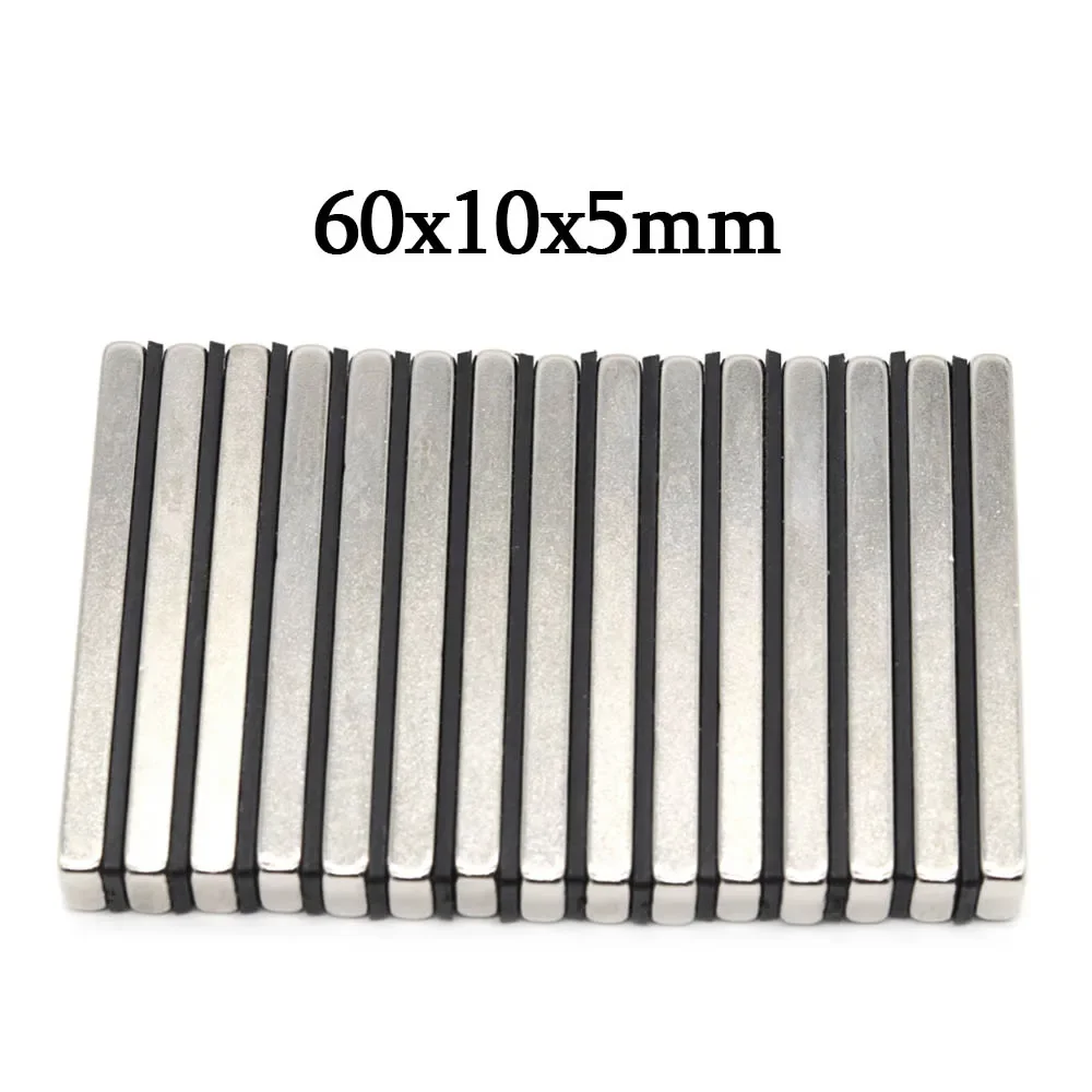 60x10x5mm Super Strong Block Neodymium Magnet Powerful Magnets N35 small Permanent Magnetic NdfeB Refrigerator Magnet 60x10x5