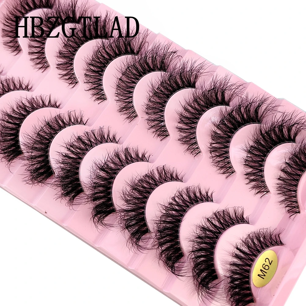 New 10 pairs 3D Mink Eyelashes Invisible Band Lashes Extension Natural False Eyelashes Cross Fairy Faux Big Eye Long Fake Lashes