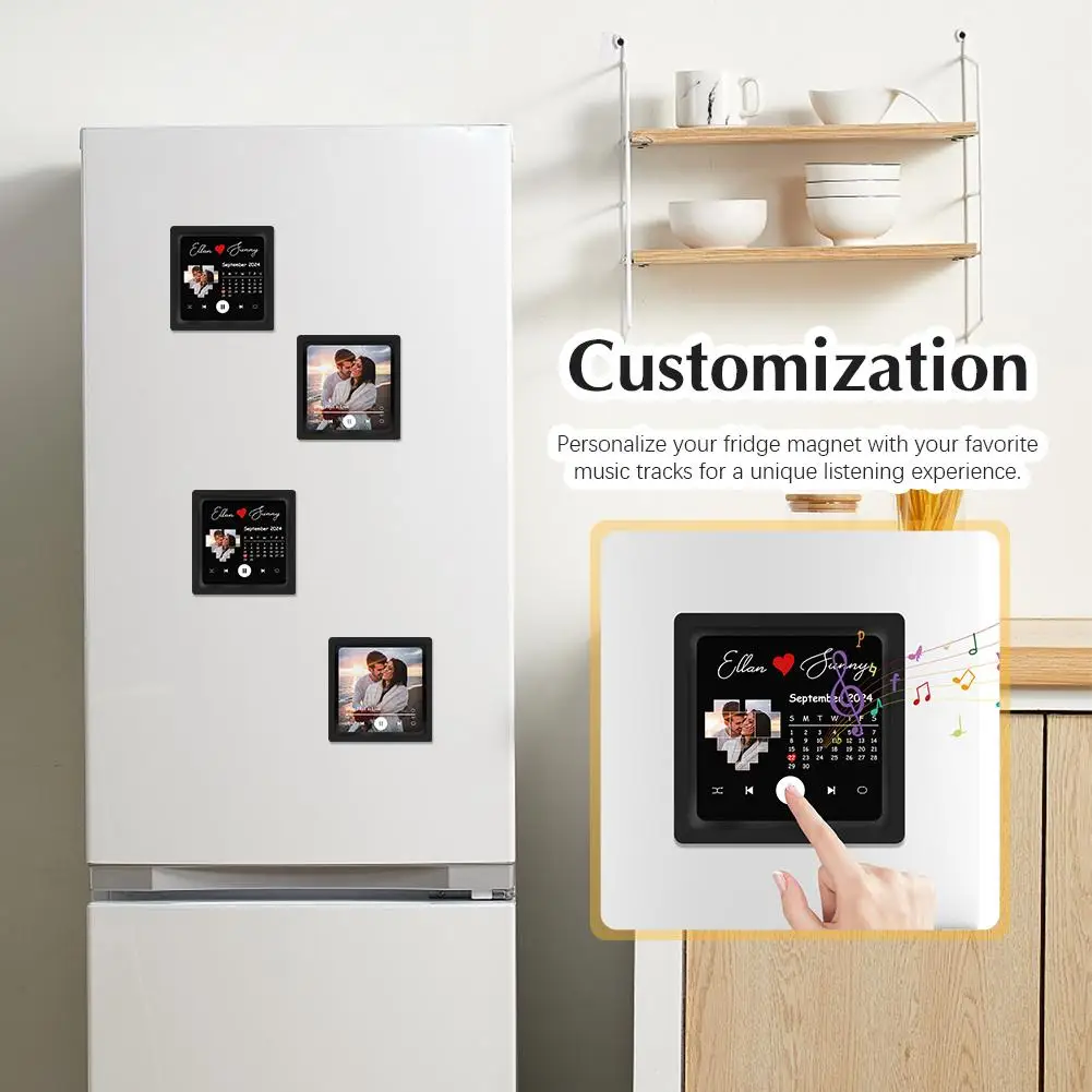 Custom Spotify Album Fridge Magnet With Photo Personalized Music Fridge Magnet Play Songs And Adjust Volume Valentine's Gifts