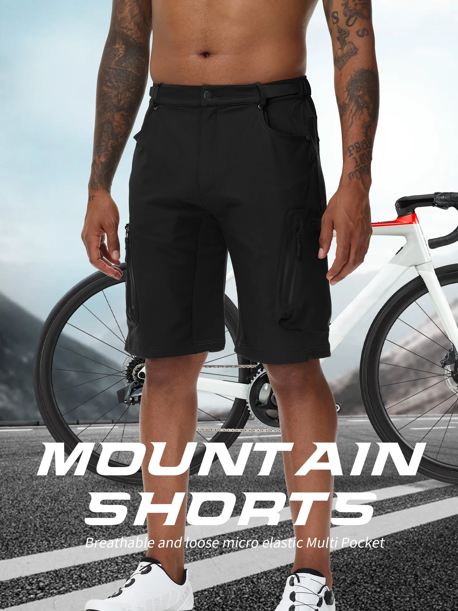 AliExpress Beau Vallon Men's Cycling Shorts Mountain Bike Multifunctional Pants with Pockets Breathable Outdoor Hiking Sports Pants