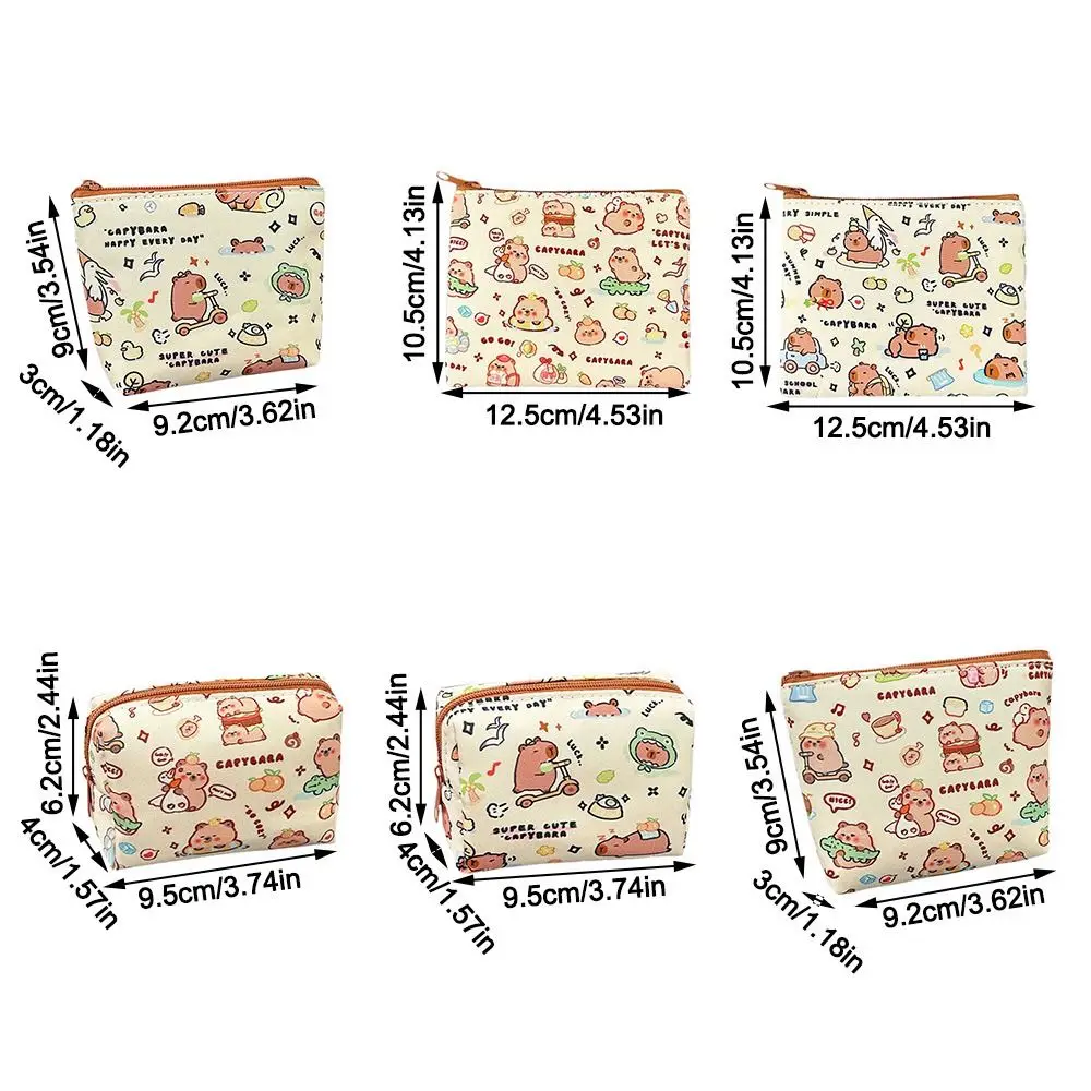 Cute Capybara Coin Purse Portable Waterproof Storage Bag Cartoon Mini Key Bag Small Wallet