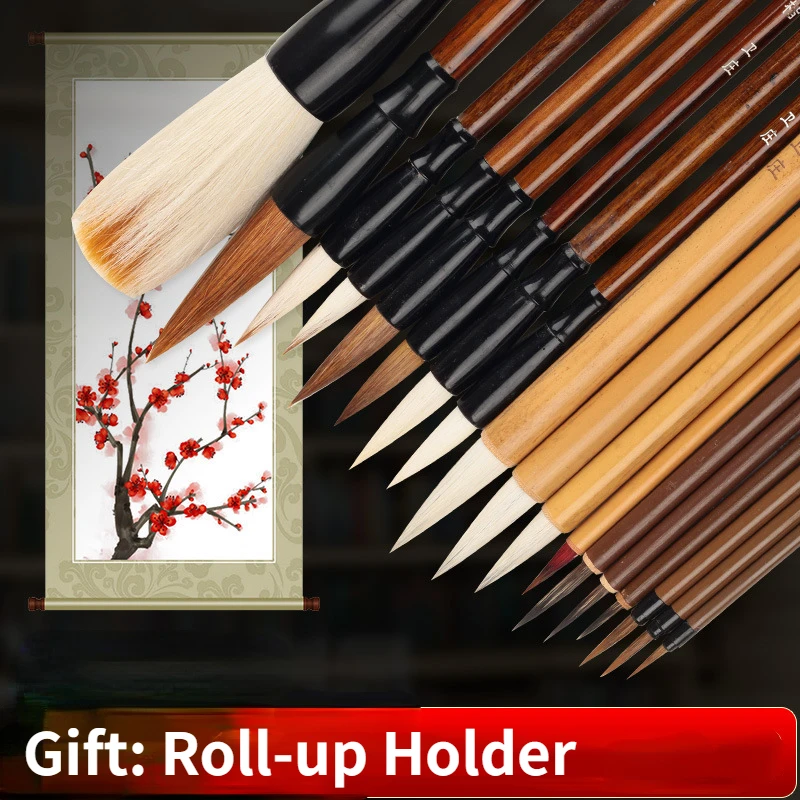 7Pcs/Set Chinese Calligraphy Fine Line Pens Boutique Ceramic Pottery Painting Detail Brush Kit Glazing Bamboo Watercolor Brushes