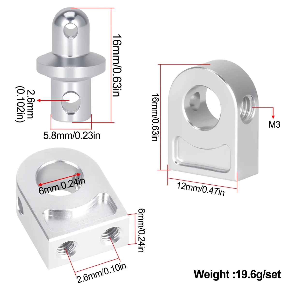 CNC Aluminum RC Car Body Post Mounts Set with R Clip for Axial SCX10 II 90046 90047 1/10 RC Crawler Car Parts