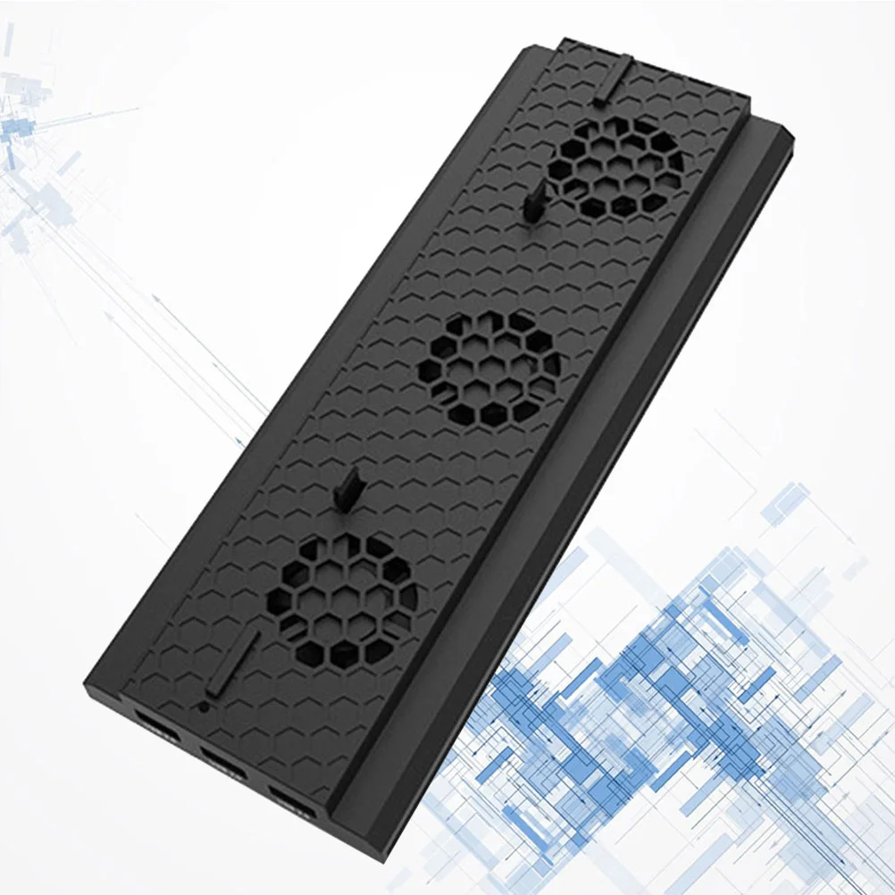 

Professional Game Console Cooling Fan 3 USB Hub Triple Fans 2 Wind Settings Compatible for One Black with Light Bar