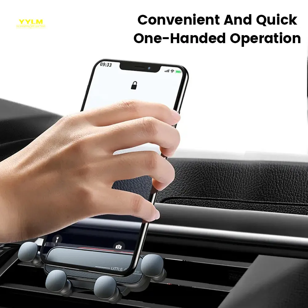 YYLM Gravity Car Phone Holder Air Vent Clip Mount Smartphone Stand In Car GPS Support For iPhone 14 13 Pro Xiaomi Samsung Huawei