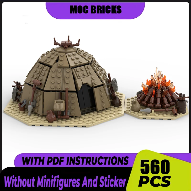 

Star Movie Moc Building Bricks Desert Tent Campfire Village Model Technology Blocks Toy DIY Set Assembly Holiday Gifts