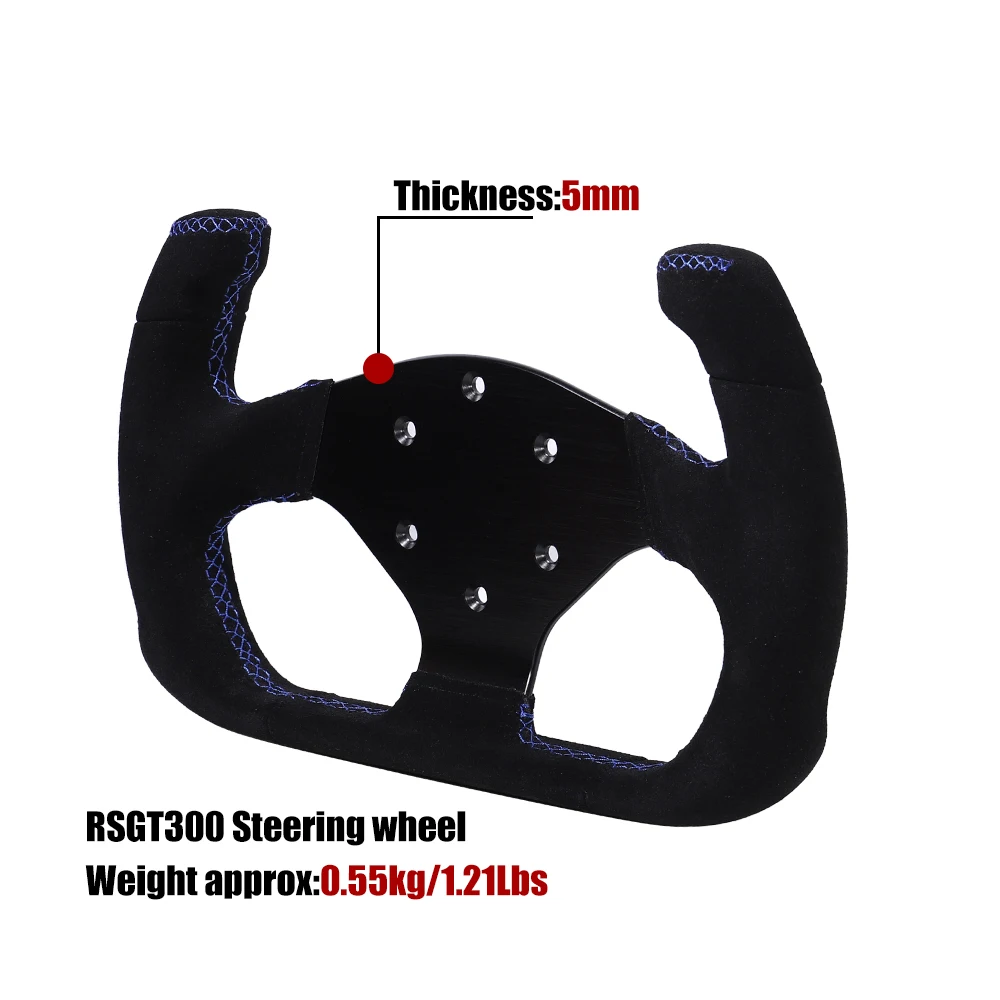 12Inch 300mm GT Steering Wheel Flat Suede Car Drift Sim Racing Steering Wheel Control 70mm/PCD 6061-T6