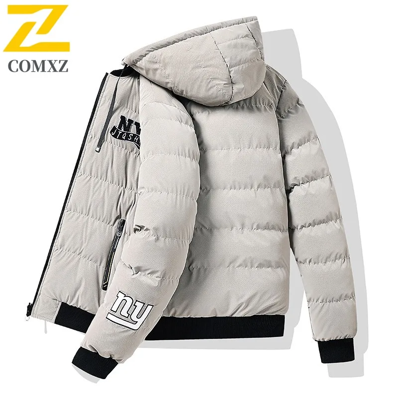 

COMXZ 2025 Reversible Thickened Hooded Winter Jacket Waterproof Windproof Outdoor Sports Korean Style Tactics Puffer Cotton-padd