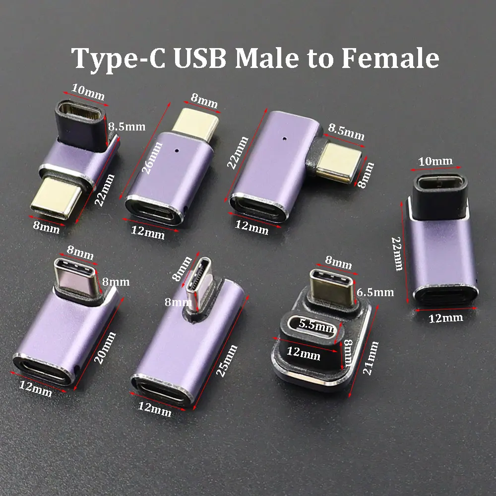 1PC USB 4.0 40Gbps PD240W 5A USB C to Type C Male/Female Fast Charging Converter USB C Data Adapter For Macbook 8K60HZ