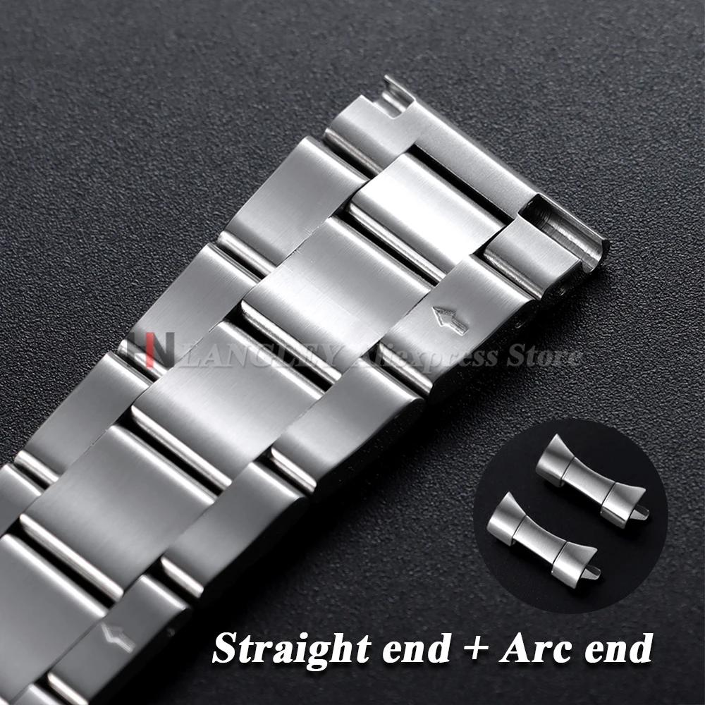 롤렉스용 곡선형 금속 시계줄 20/21/22mm 오이스터용 퍼페츄얼용 스테인리스 스틸 폴딩 버클 팔찌 액세서리