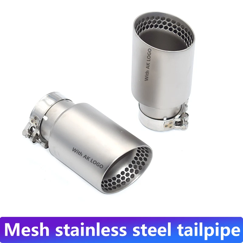 

1pc for car exhaust pipe Universal upgraded stainless steel mesh exhaust pipe Muffler tip Nozzle 89mm 101mm