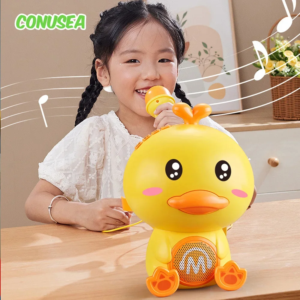 

Children Toy Cute Duck Singing Sound Karaoke Machine Early Education Rechargeable Microphone Toys for Girls Boys Birthday Gifts