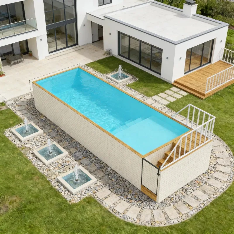 

20ft Prefab Container Swimming Pool Kids Swimming Pool Usa Glass Fiber Swimming Pool Above Ground for Backyard