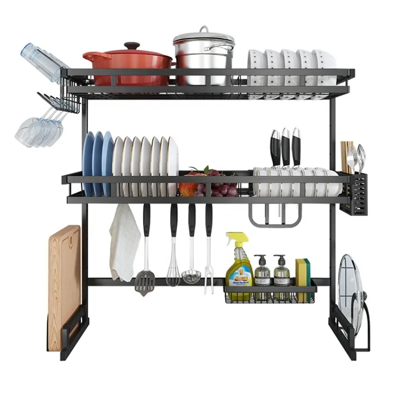 

Expandable Stainless Steel Kitchen Organizer Over the Sink Foldable Cutlery Holder for Dish Basket Drying Drainer Utensils Rack