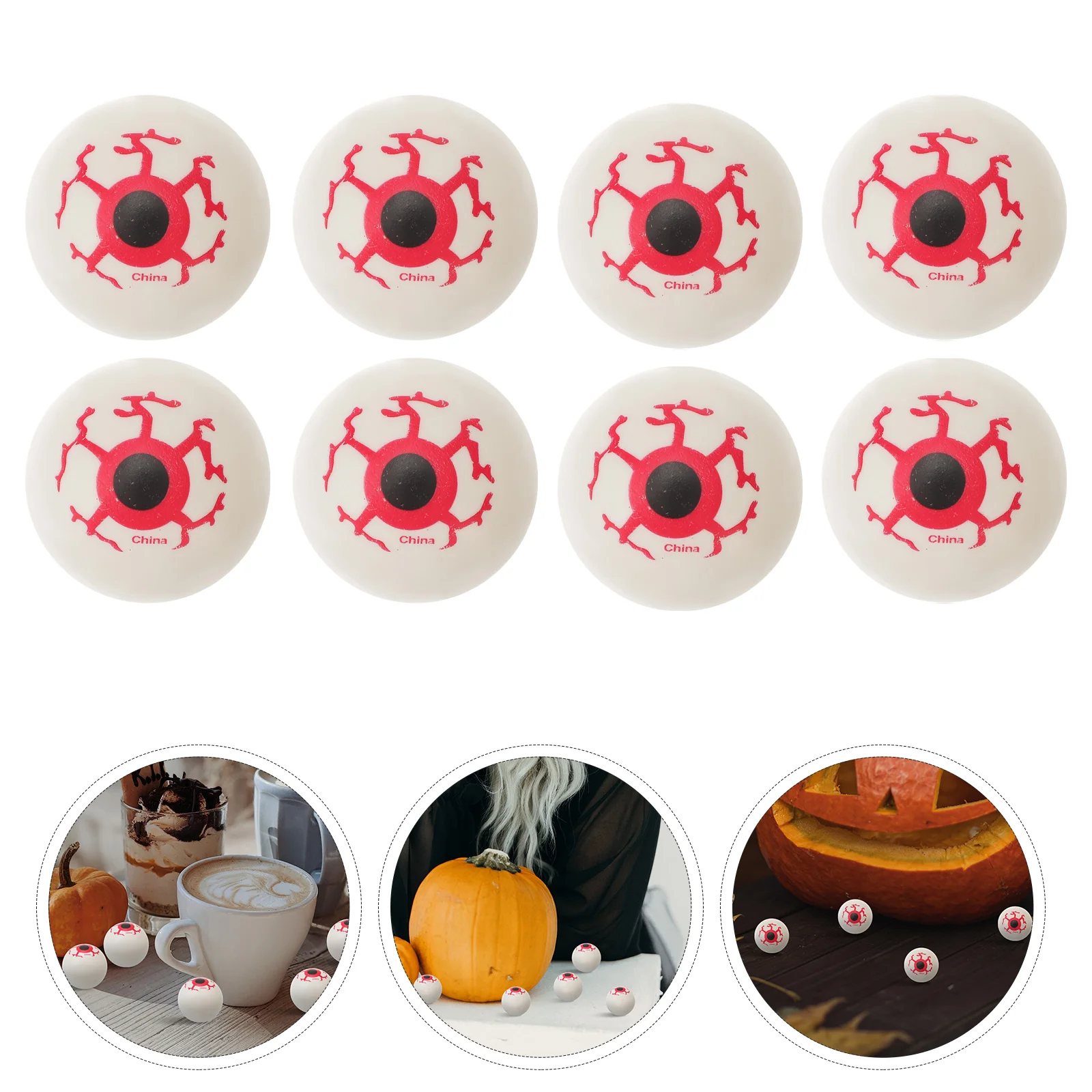 18 Pcs Halloween Eyeball Festive Decorations Vivid Scary Eyeballs Toys Pingpong Party for Plastic Bloody