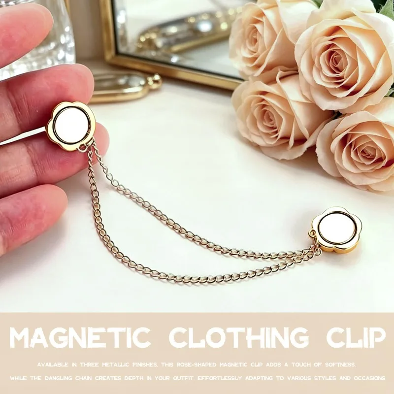4/6Pcs Magnetic Chain Buckle - Adjustable Clothing Entrapment Magnetic Closure, Suitable for Pants, Dresses, Jackets - Clothing image 3