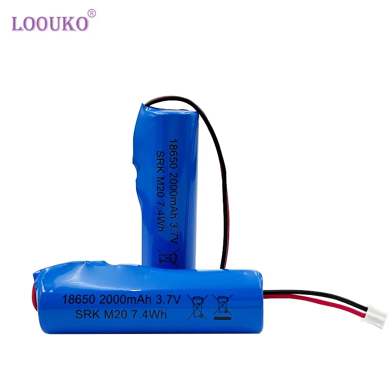 LOvised KO Ate Lithium-Ion Battery, 3.7V, 18650 mAh, PetPH2.0 Cable, Replacement Slot, Emergency Lighting, 2000